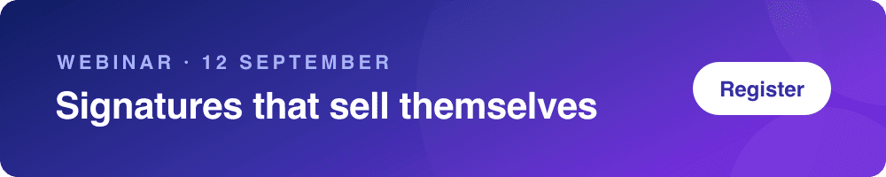 Example campaign banner: webinar announcement with a register button